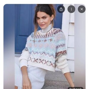 Anthropologie daily practice cropped fair isle sweater